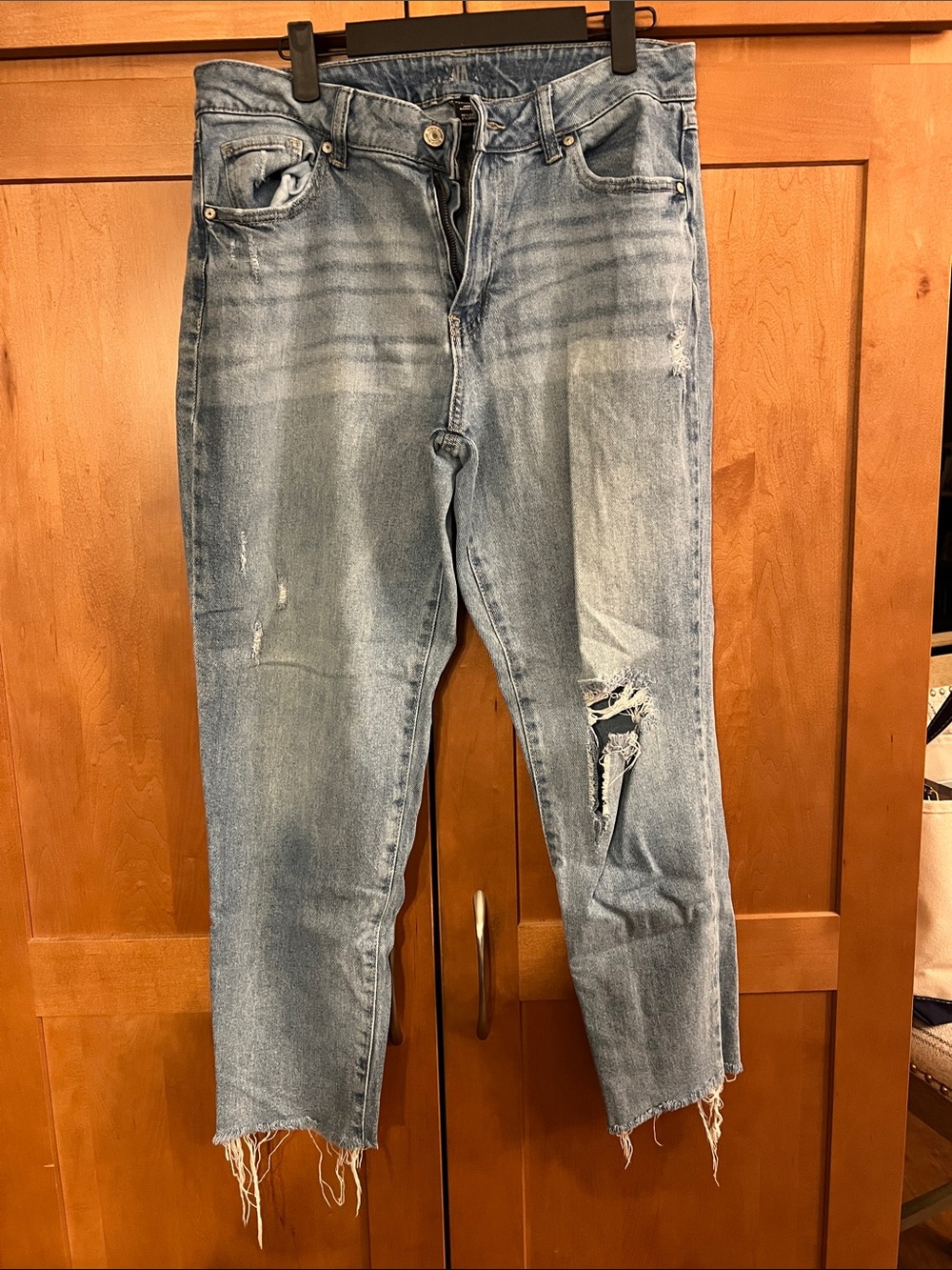 Rewash Light Blue Distressed Cropped Jeans